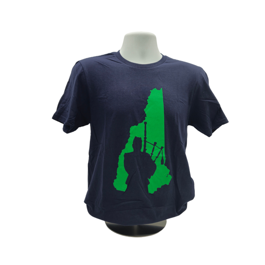 New Hampshire Bagpiper T-Shirt - Blue & Green